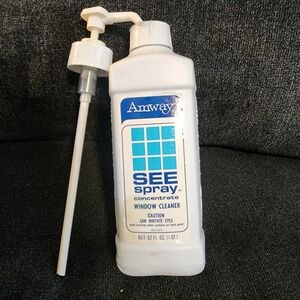 VINTAGE AMWAY SEE SPRAY CONCENTRATE WINDOW GLASS CLEANER‎ 32oz 1974 Open Box
